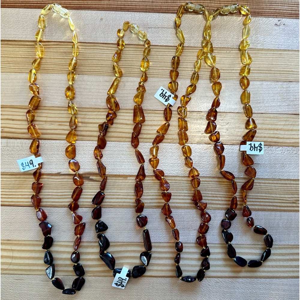 Baltic Amber necklace Lot of 4 with hidden closure 20” Ombré